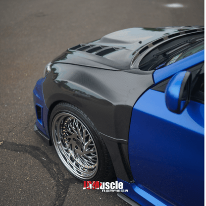 JDMuscle [08-14 WRX/STI] Carbon Fiber Hood V3 w/ Heat Extract - JDMuscleHoodsJDM-WRX08-HD2T2x2 Twill Regular Carbon Fiber