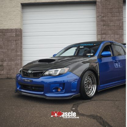 JDMuscle [08-14 WRX/STI] Carbon Fiber Hood V3 w/ Heat Extract - JDMuscleHoodsJDM-WRX08-HD2T2x2 Twill Regular Carbon Fiber