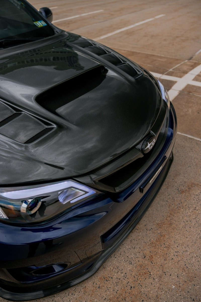 JDMuscle [08-14 WRX/STI] Carbon Fiber Hood V3 w/ Heat Extract - JDMuscleHoodsJDM-WRX08-HD2T2x2 Twill Regular Carbon Fiber