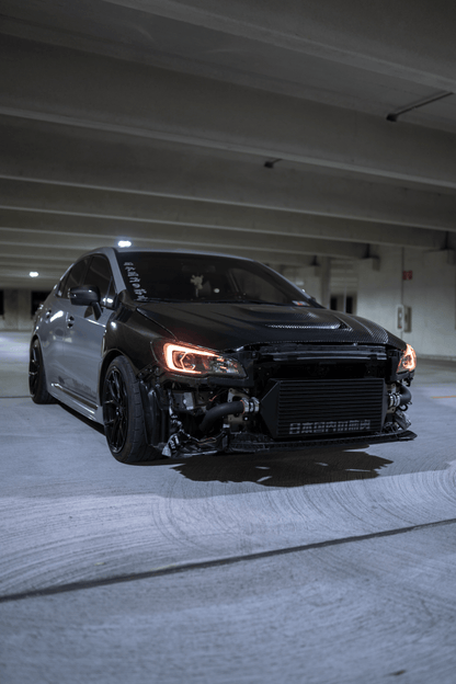 JDMuscle [15-21 WRX/STI w/ FMIC] Carbon Fiber Hood V3 Scoopless - JDMuscleHoodsJDM-WRX15-HD3CK12K Checkered