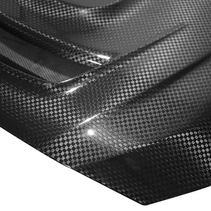 JDMuscle [15-21 WRX/STI w/ FMIC] Carbon Fiber Hood V3 Scoopless - JDMuscleHoodsJDM-WRX15-HD3CK12K Checkered