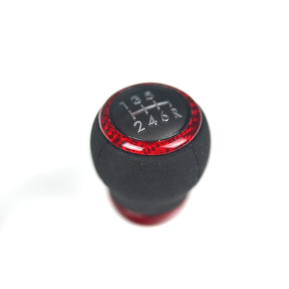 JDMuscle [15-25 WRX, 15-21 STI] Custom OEM+ Shift Knob *Clearance* - JDMuscleShift KnobsJDM-WRX15-SFT-RCBA3. Red Carbon Ring + Black Alcantara Body