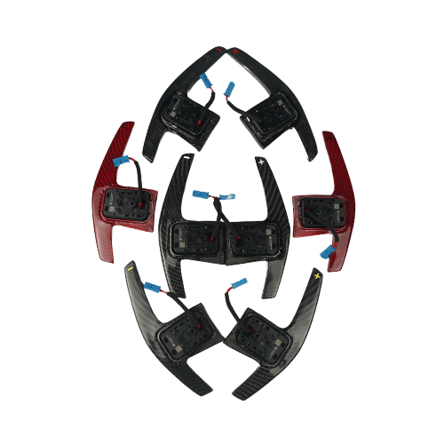 JDMuscle [20+ Supra A90] Carbon Fiber Extended Paddles - JDMuscleSteering Wheel ComponentsJDM-A90-SPD-1Carbon + Red signs
