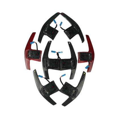 JDMuscle [20+ Supra A90] Carbon Fiber Extended Paddles - JDMuscleSteering Wheel ComponentsJDM-A90-SPD-1Carbon + Red signs