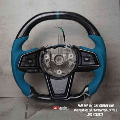 JDMuscle [22 - 26 WRX] Custom Steering Wheel compatible w/ MT and CVT | Carbon Fiber / Painted / Alcantara / Leather / Forged / Honey Comb / LED - JDMuscleSteering WheelsJDM-STR-WRX-2022