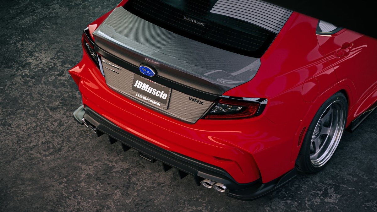 JDMuscle [22 - 26 WRX] Evolution Rear Bumper - JDMuscleBody KitsJDM-WRX22-RBEFRPFiber Glass