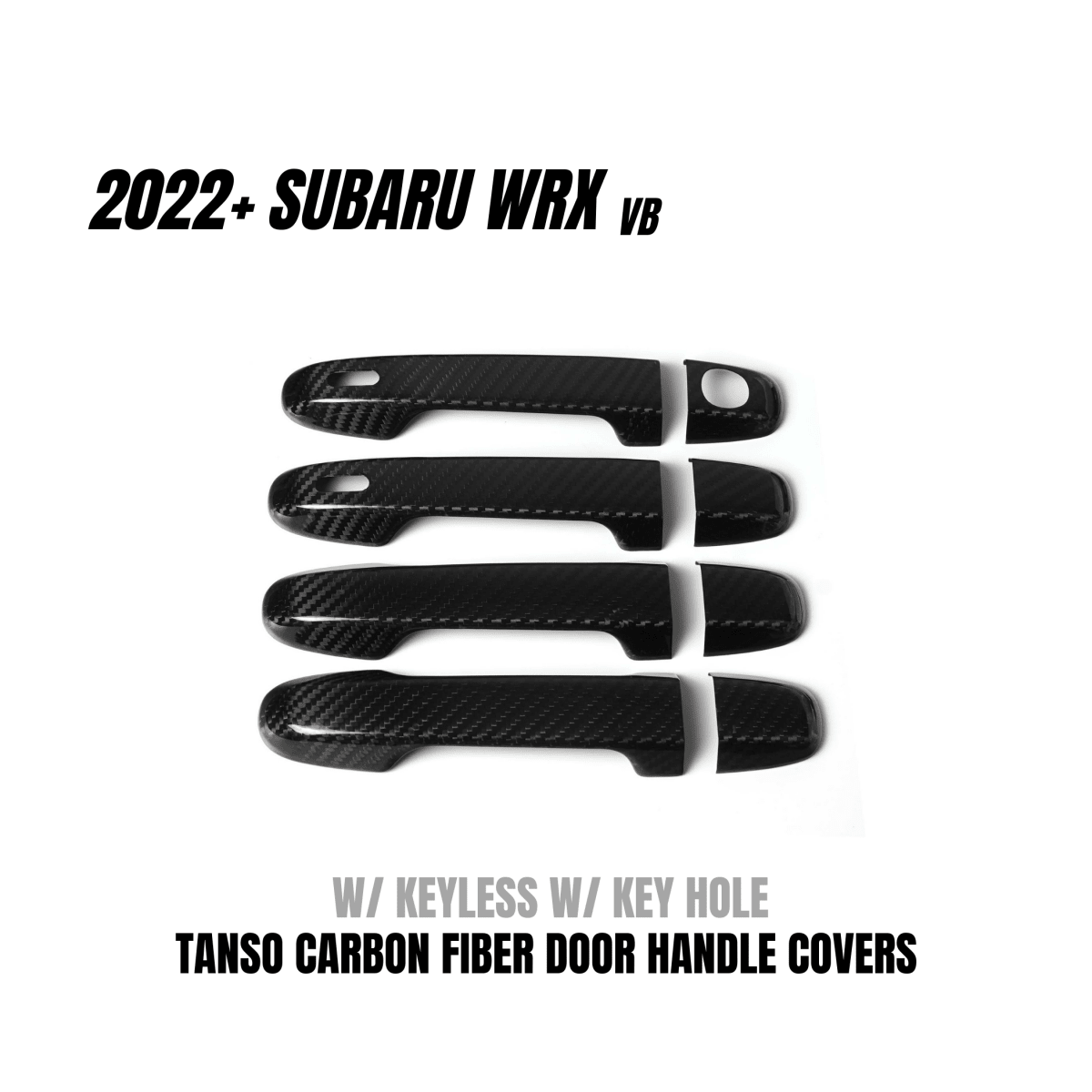 JDMuscle [22 - 26 WRX] Tanso Pre - preg Carbon Fiber Door Handle Covers w/ Gloss Finish - JDMuscleDoor Handle CoversJDM-WRX22-465-YYes