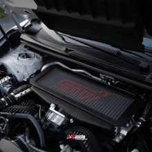 JDMuscle [22 - 26 WRX] Top Mount Intercooler Mesh Guard with WRX/STI Logo - Red/White - JDMuscleIntercooler ShroudsJDM-WRX22-TMIG.9STIBlackRed