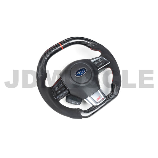 JDMuscle Flat-Top Carbon Fiber Steering Wheel for 2015+ WRX/STI-JDM-STR-F-WRX-2015-6-JDM-STR-F-WRX-2015-GA-Steering Wheels-JDMuscle-2x2 Gloss-Alcantara-JDMuscle