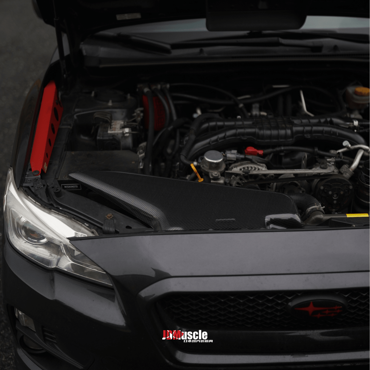 JDMuscle Tanso Carbon Fiber Intake Trim Cover v2 - 2015+ WRX/STI - JDMuscleIntake CoverJDM-WRX15-INTCS-12x2 Twill Regular