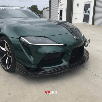 JDMuscle Tanso Carbon Fiber VS Style Canards - 2020+ Toyota Supra w/ stock bumper - JDMuscleCanardsJDM-A90-CN-VS-12x2 Twill Carbon Fiber