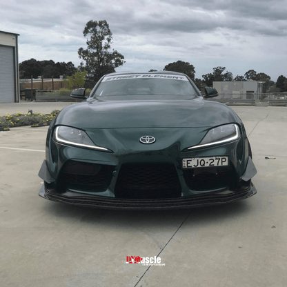 JDMuscle Tanso Carbon Fiber VS Style Canards - 2020+ Toyota Supra w/ stock bumper - JDMuscleCanardsJDM-A90-CN-VS-12x2 Twill Carbon Fiber