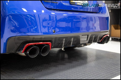 OLM GLOSS BLACK EXHAUST FINISHERS WITH RED LINE 2015+ WRX / 2015+ STI | OLM15WRXEFGBR