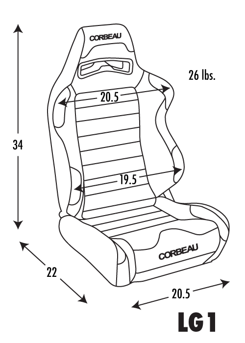 Corbeau LG1 Racing Seat (Pair) - Universal