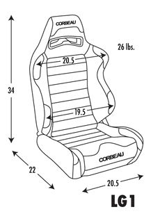 Corbeau LG1 Racing Seat | Pair - Universal