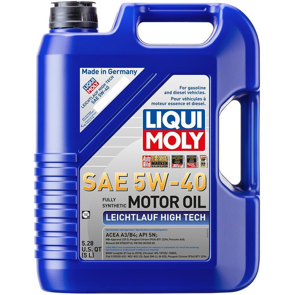 LIQUI MOLY 5L Leichtlauf High Tech Motor Oil 5W-40 (2332)-lqm2332-Oiling System Components-LIQUI MOLY-JDMuscle