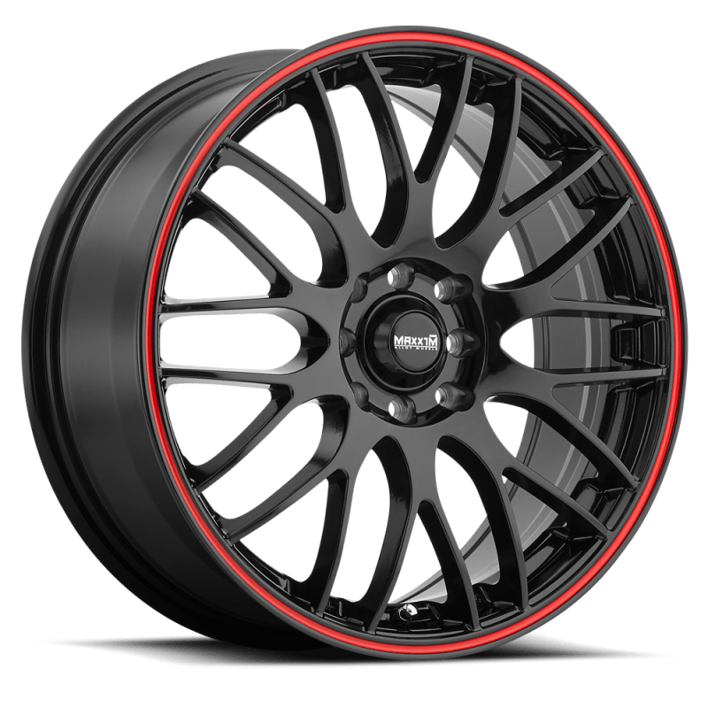 Maxxim Maze 15x6.5 8x100/114.3 ET38 Black/Red Stripe - JDMuscleNon-CategorizedkngMZ56D04385