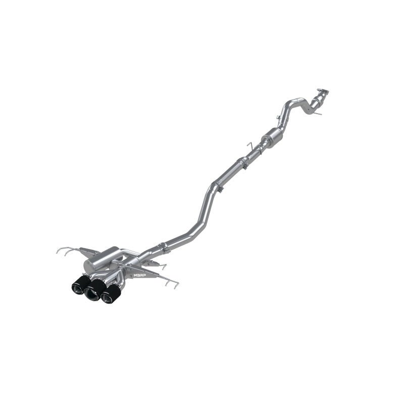 MBRP 17 - 22 Civic Type R 2.0L T304 Stainless Steel 3in Cat - Back w/ Triple Center Outlet Carbon Fiber Tips | S49013CF - JDMuscleCat Back Exhaust SystemmbrpS49013CF