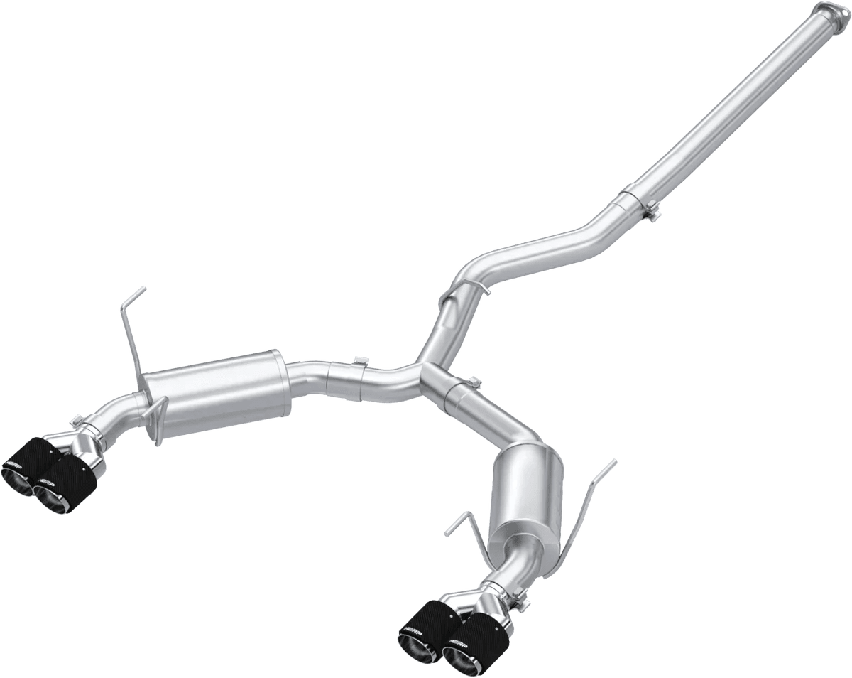 MBRP [22 - 26 WRX] 3in Cat - Back Dual Split Rear Quad Carbon Fiber Tips Street Profile Exhaust | S48073CF - JDMuscleCat Back Exhaust SystemmbrpS48073CF
