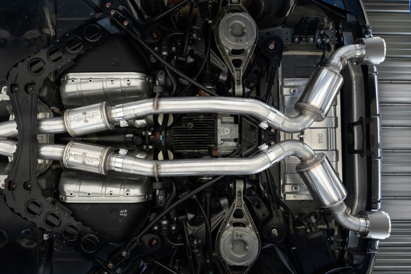 MBRP 23 - 24 Nissan Z 3.0L Armor Pro T304 Stainless Steel 3in Cat - Back Dual Rear Exit w/ 5in OD Stainless Steel Tips | S4408304 - JDMuscleCat Back Exhaust SystemmbrpS4408304