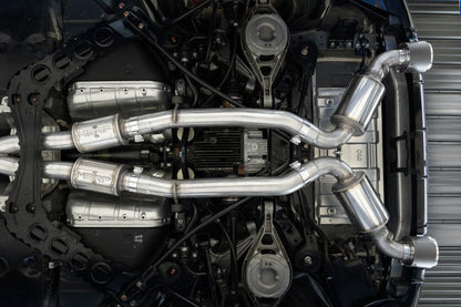 MBRP 23 - 24 Nissan Z 3.0L Armor Pro T304 Stainless Steel 3in Cat - Back Dual Rear Exit w/ 5in OD Stainless Steel Tips | S4408304 - JDMuscleCat Back Exhaust SystemmbrpS4408304
