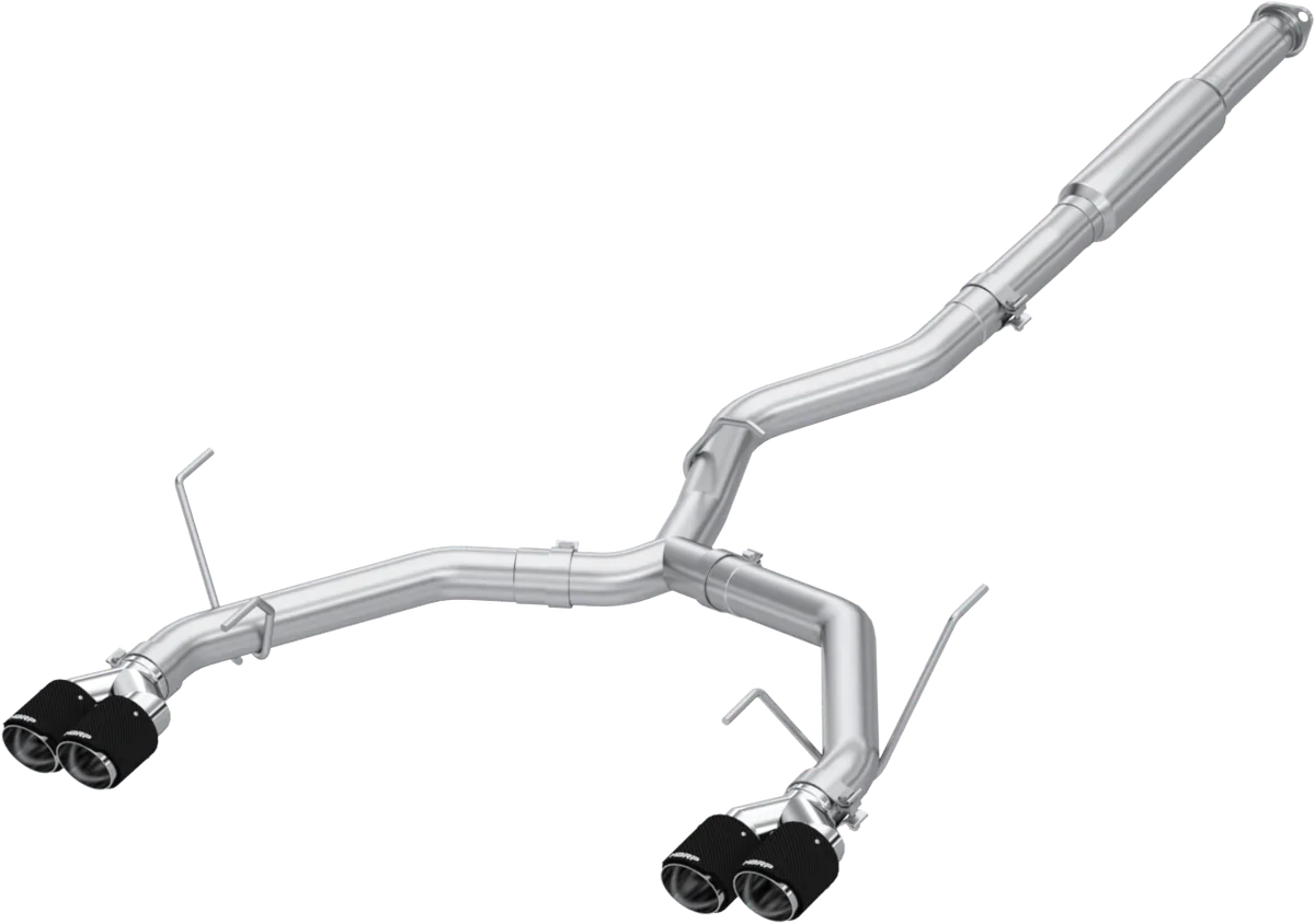 MBRP [22-25 WRX] 3in Cat-Back Dual Split Rear Quad Carbon Fiber Tips Race Profile Exhaust | S48083CF