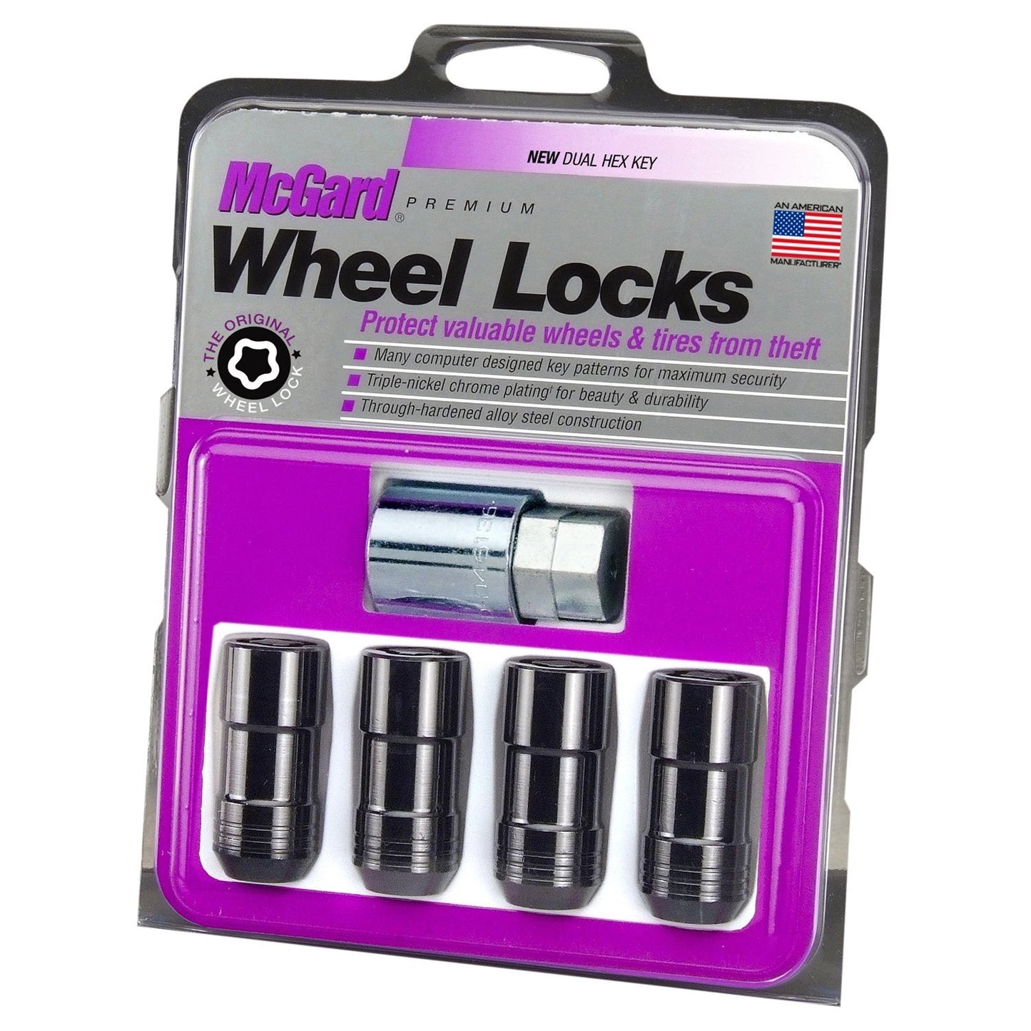 McGard Cone Seat Exposed Style Wheel Locks / Black (24220)-mcg24220-mcg24220-Lug Nuts-McGard-JDMuscle