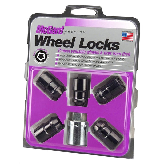 McGard Cone Seat Exposed Style Wheel Locks / Black / 5 Lock set (24526)-mcg24526-mcg24526-Lug Nuts-McGard-JDMuscle