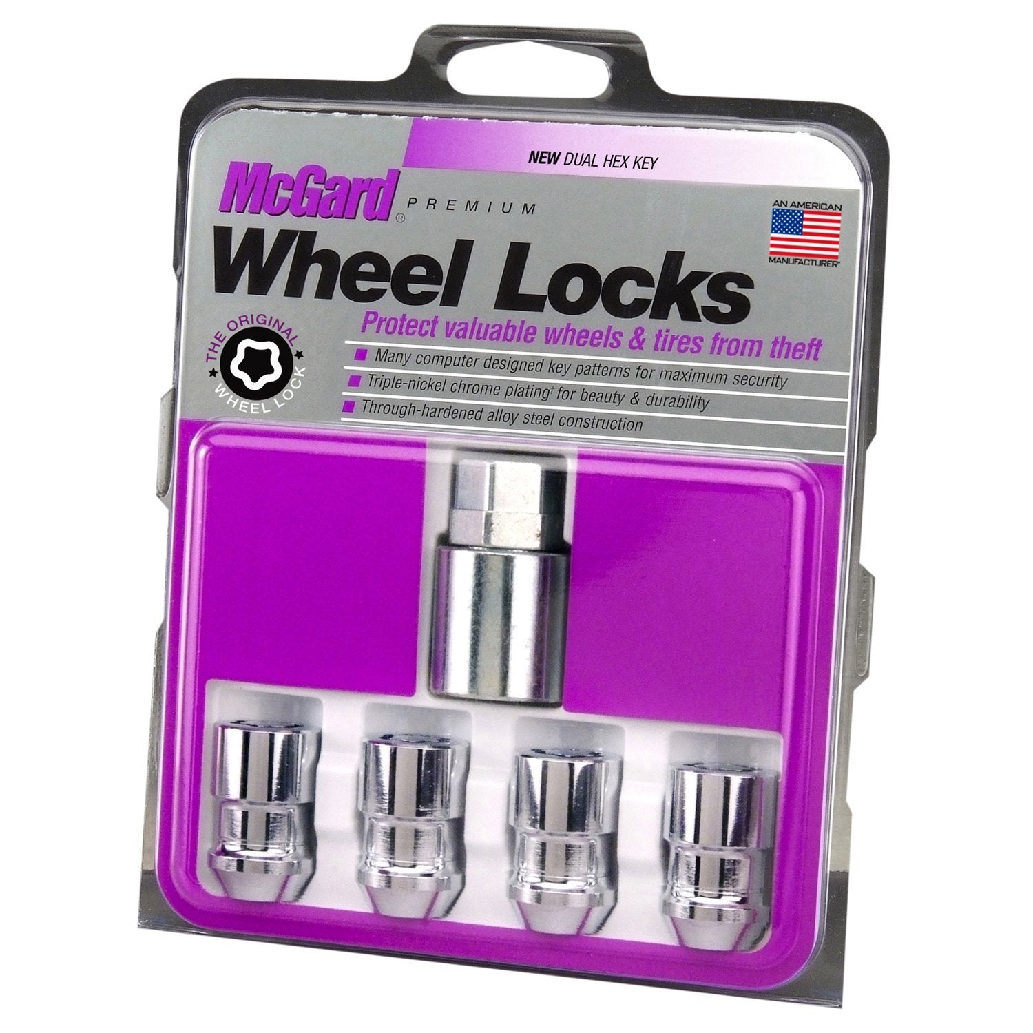 McGard Cone Seat Exposed Style Wheel Locks / Chrome (24130)-mcg24130-mcg24130-Lug Nuts-McGard-JDMuscle