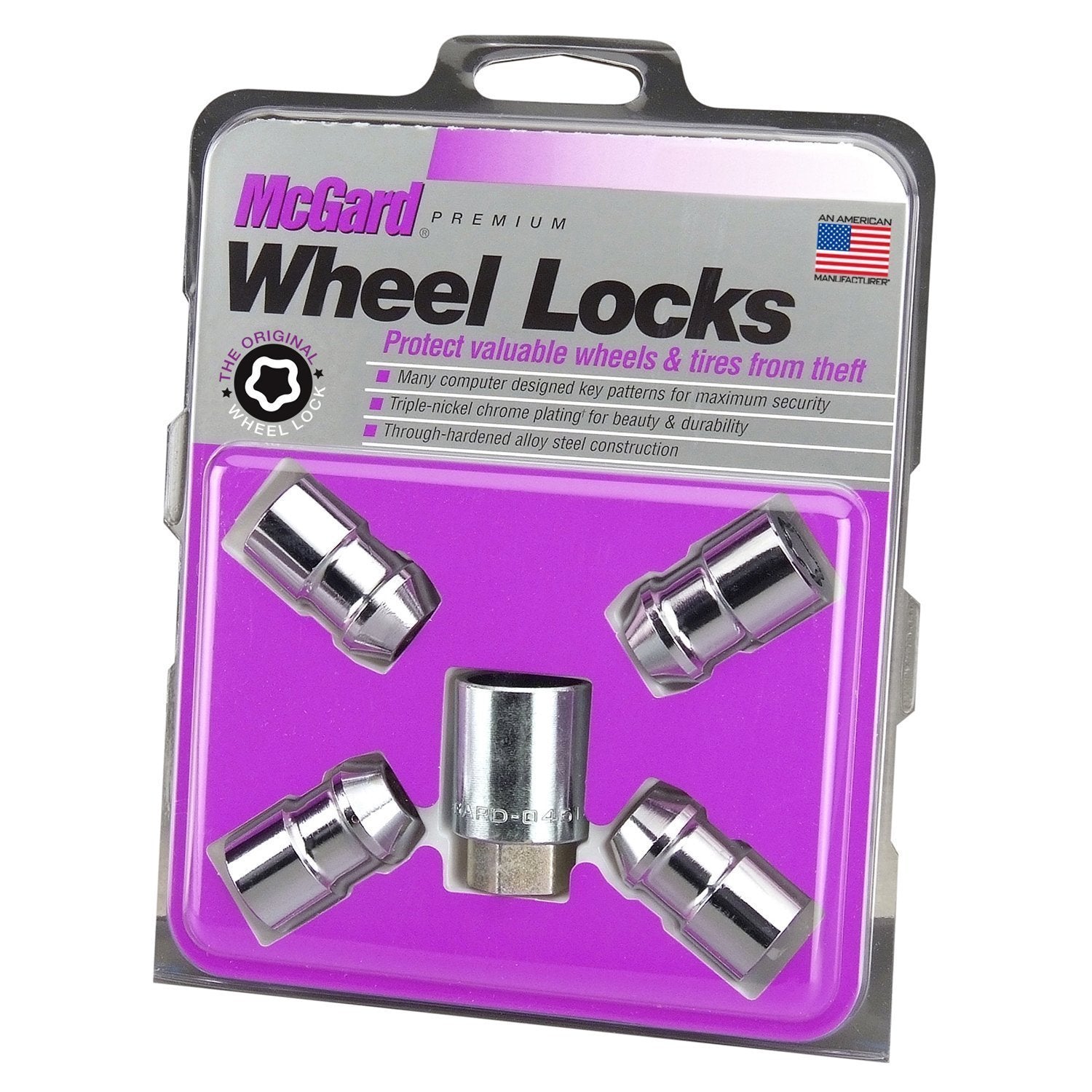 McGard Cone Seat Exposed Style Wheel Locks / Chrome (24131)-mcg24131-mcg24131-Lug Nuts-McGard-JDMuscle