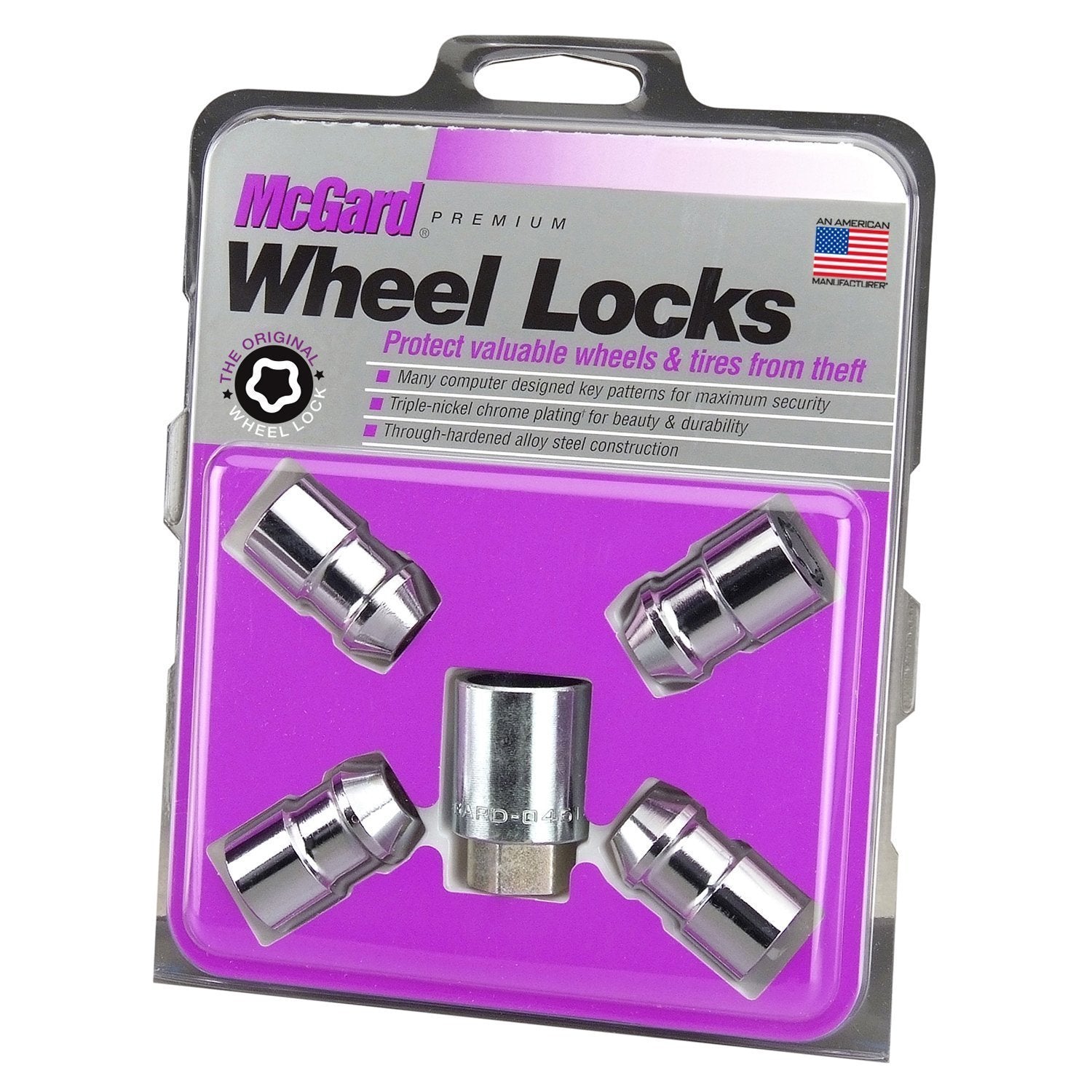 McGard Cone Seat Exposed Style Wheel Locks / Chrome (24132)-mcg24132-mcg24132-Lug Nuts-McGard-JDMuscle
