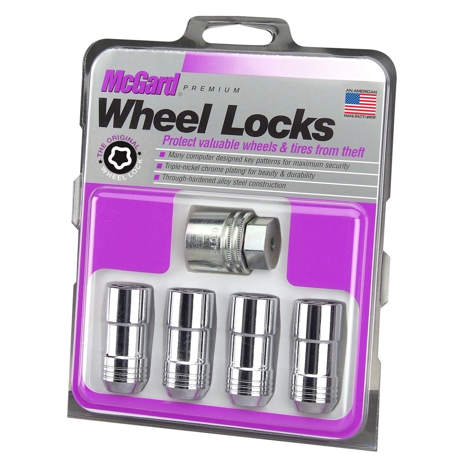 McGard Cone Seat Exposed Style Wheel Locks / Chrome (24205)-mcg24205-mcg24205-Lug Nuts-McGard-JDMuscle