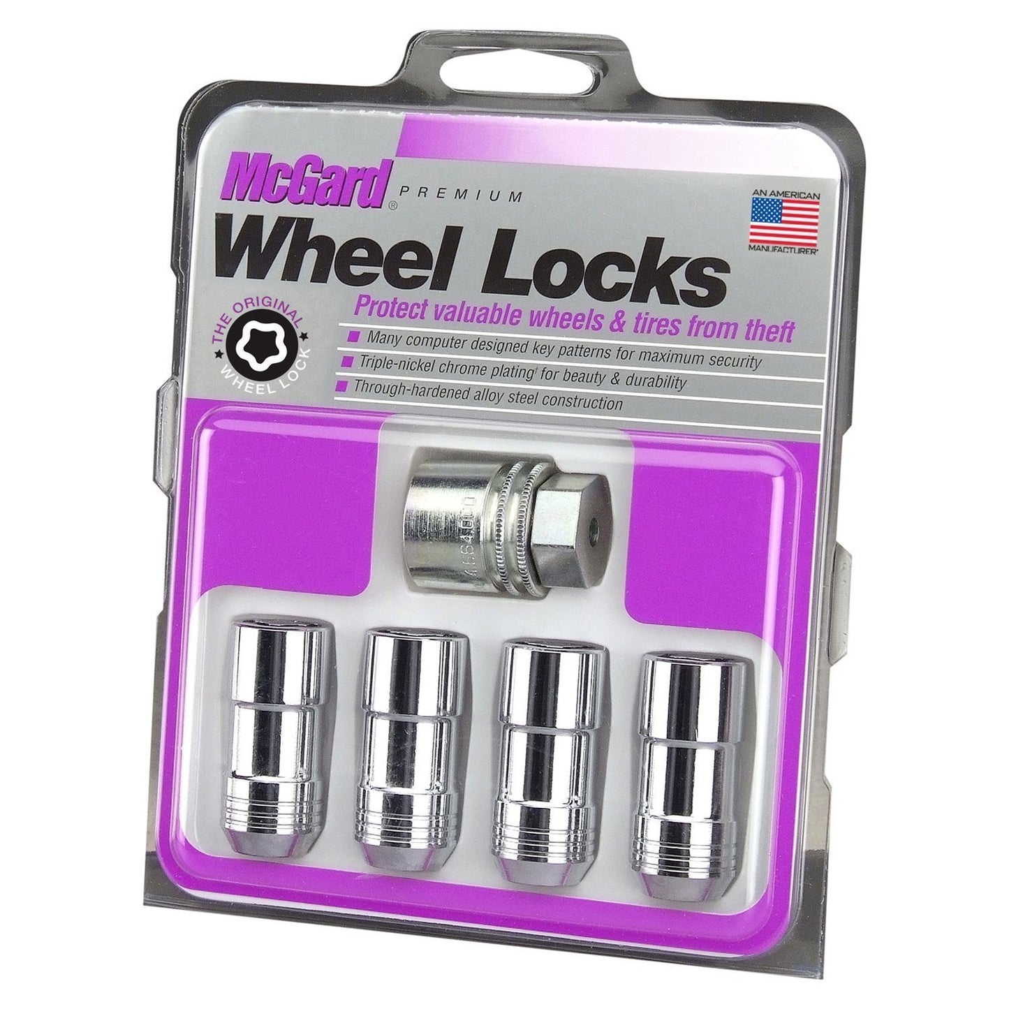 McGard Cone Seat Exposed Style Wheel Locks / Chrome (24234)-mcg24234-mcg24234-Lug Nuts-McGard-JDMuscle