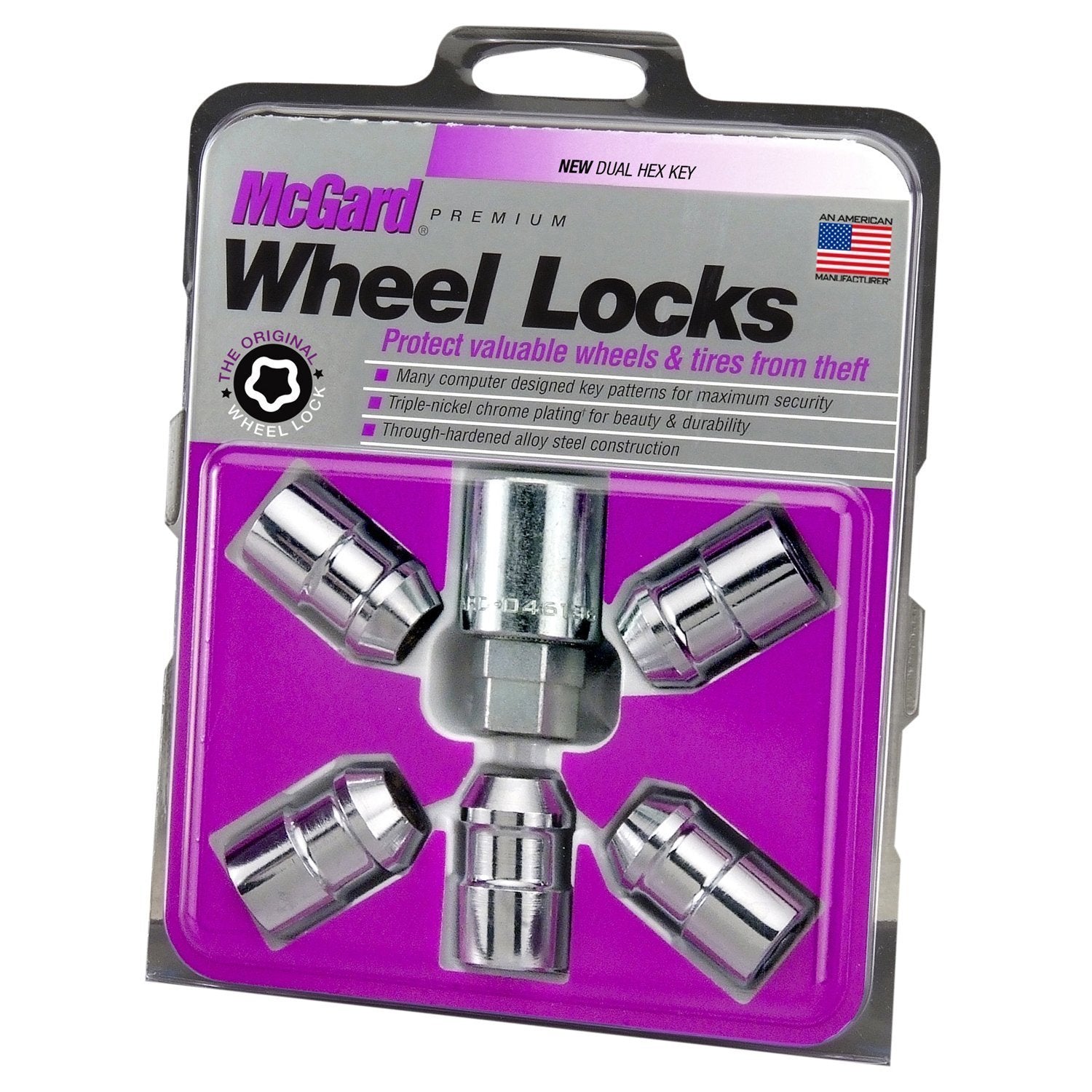 McGard Cone Seat Exposed Style Wheel Locks / Chrome / 5 Lock Set (24538)-mcg24538-mcg24538-Lug Nuts-McGard-JDMuscle
