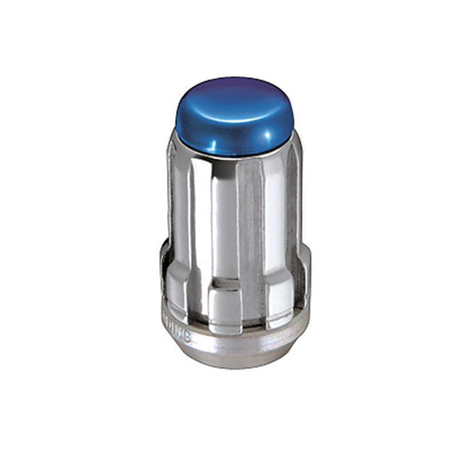 McGard Tuner Style Cone Seat Lug Nuts / Chrome w/ Blue Caps / Bulk Box (65001BC)-mcg65001BC-mcg65001BC-Lug Nuts-McGard-JDMuscle