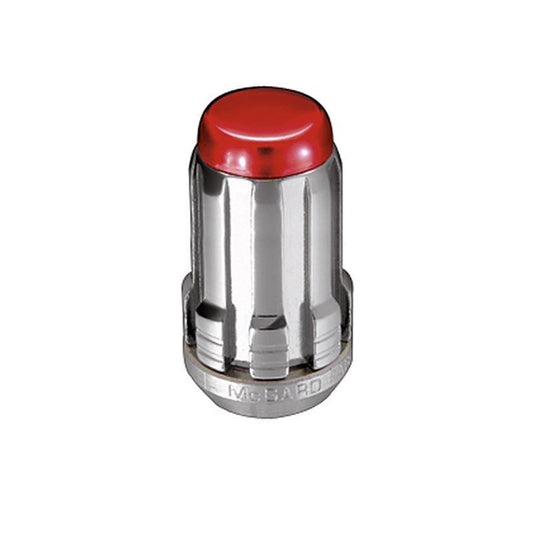 McGard Tuner Style Cone Seat Lug Nuts / Chrome w/ Red Caps / Bulk Box (65001RC)-mcg65001RC-mcg65001RC-Lug Nuts-McGard-JDMuscle