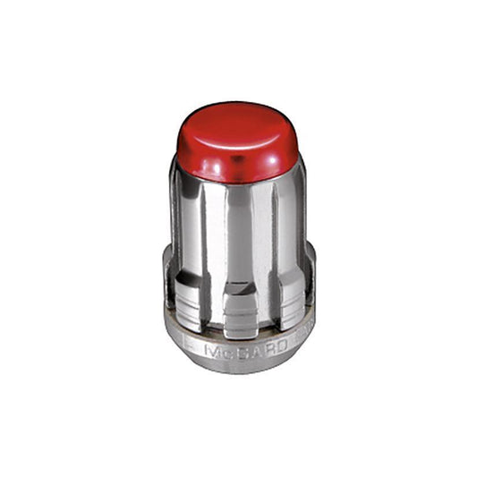 McGard Tuner Style Cone Seat Lug Nuts / Chrome w/ Red Caps / Bulk Box (65002RC)-mcg65002RC-mcg65002RC-Lug Nuts-McGard-JDMuscle