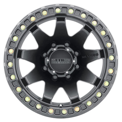 Method MR108 17x9 - 44mm Offset 8x6.5 130.81mm CB Matte Black w/BH - H24125 - 38 Wheel - JDMuscleNon - CategorizedmrwMR10879080544B