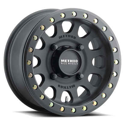 Method MR401 UTV Beadlock 15x6 5+1/+49mm Offset 5x4.5 72mm CB Matte Black w/BH - H24100 Wheel | MR40156012551B - JDMuscleWheelsmrwMR40156012551B