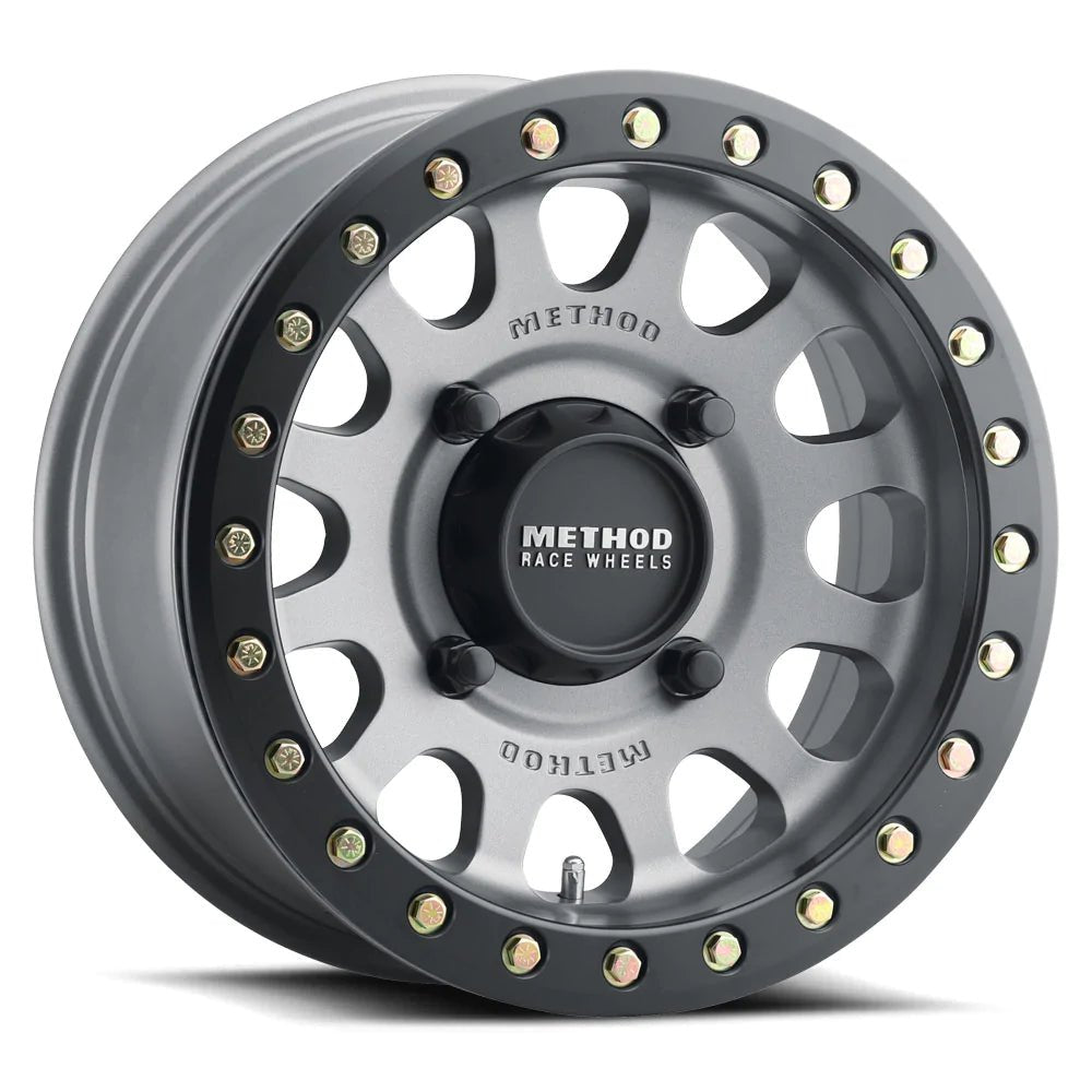 Method MR401 UTV Beadlock 15x6 5+1/+53mm Offset 4x156 132mm CB Titanium w/MB Ring w/BH - H24100 Wheel | MR40156046851B - JDMuscleWheelsmrwMR40156046851B