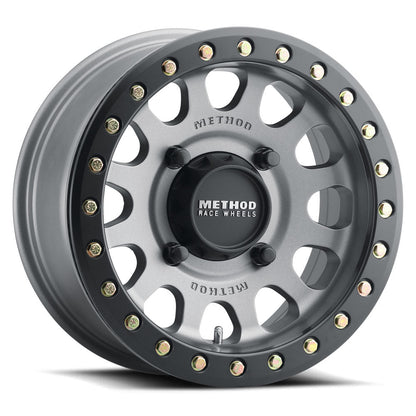 Method MR401 UTV Beadlock 15x7 5+2/+38mm Offset 4x156 132mm CB Titanium w/MB Ring w/BH - H24100 Wheel | MR40157046852B - JDMuscleWheelsmrwMR40157046852B