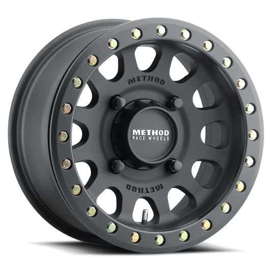 Method MR401 UTV Beadlock 15x6 5+1/+49mm Offset 5x4.5 72mm CB Matte Black w/BH-H24100 Wheel | MR40156012551B