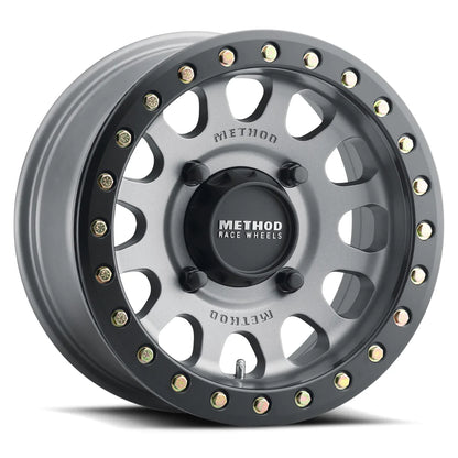 Method MR401 UTV Beadlock 15x6 5+1/+53mm Offset 4x136 106mm CB Titanium w/MB Ring w/BH-H24100 Wheel | MR40156047851B