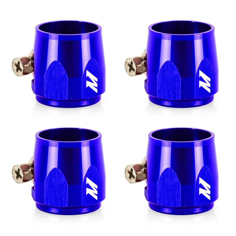 Mishimoto Aluminum 12AN Hex Finishers Blue Universal | MMHXF-12-4-BL - JDMuscleUniversal Hose ClampsmisMMHXF-12-4-BL