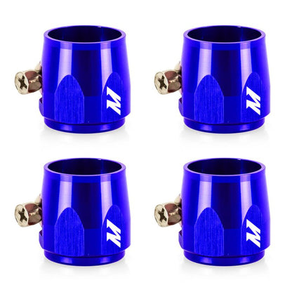 Mishimoto Aluminum 12AN Hex Finishers Blue Universal | MMHXF-12-4-BL - JDMuscleUniversal Hose ClampsmisMMHXF-12-4-BL