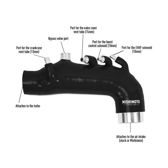 Mishimoto Induction Hose Kit Black WRX 2008 - 2014 | SUB - 08IHBK - JDMuscleTurbo Inlet Hoses and PipesMIMMMHOSE-SUB-08IHBK