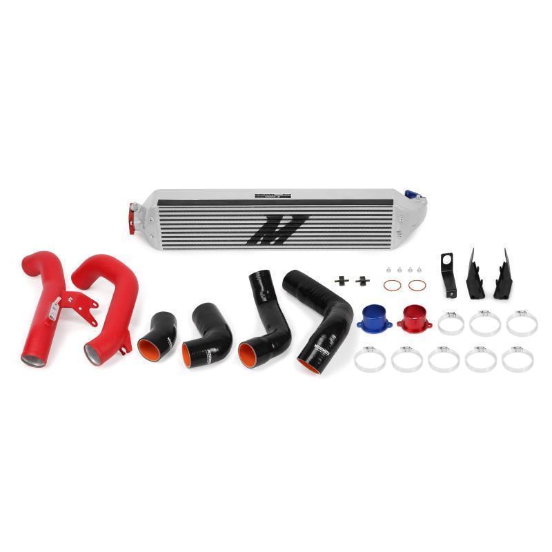 Mishimoto Intercooler Kit Silver w/Red Pipes Honda Civic 1.5T 2016+ / Civic Si 2017+-MMINT-CIV-16KSLWRD-Intercoolers-Mishimoto-JDMuscle