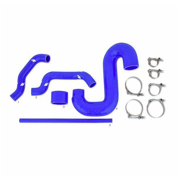 Mishimoto Top Mount Intercooler Kit Silver & Blue Hoses Subaru WRX / STI 2002-2007-MMTMIC-WRX-01SLBL-Intercoolers-Mishimoto-JDMuscle