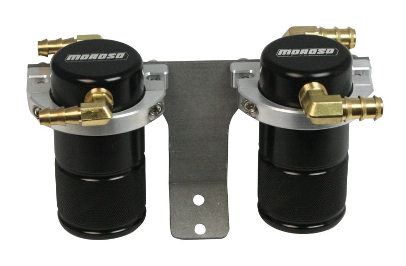Moroso Small Body Air-Oil Separator Billet Alum Black w/Front Mount Intercooler Subaru STI 2004-2007 / WRX 2006-2007 | 85655 - JDMuscleAir Oil Separatorsmor85655