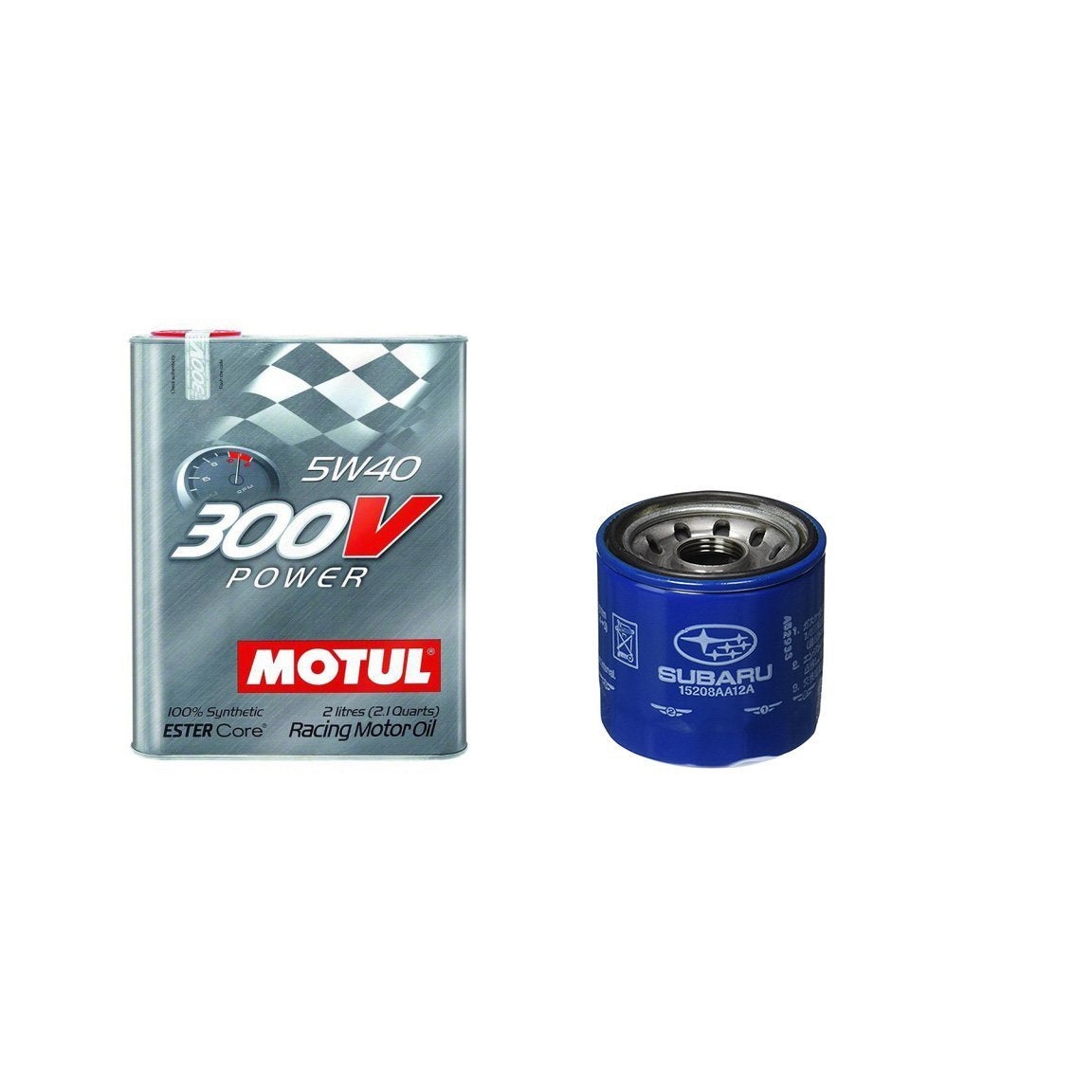 Motul Synthetic-ester Racing Oil 300V POWER 5W40 Oil Change Kit WRX 2002-2014 / STI 2004-2019-104242-15208AA12A-Fluid Kits-Motul-JDMuscle